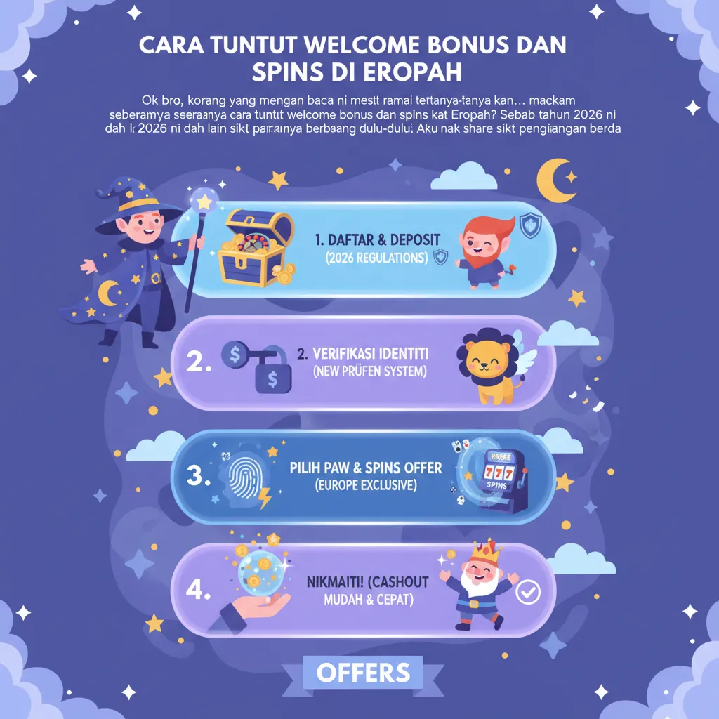 Cara tuntut welcome bonus dan spins di Eropah